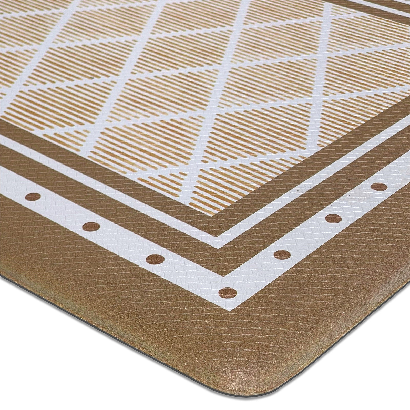 Alfombrilla de cocina decorativa antifatiga con diseño geométrico bohemio, 18 x 30 pulgadas