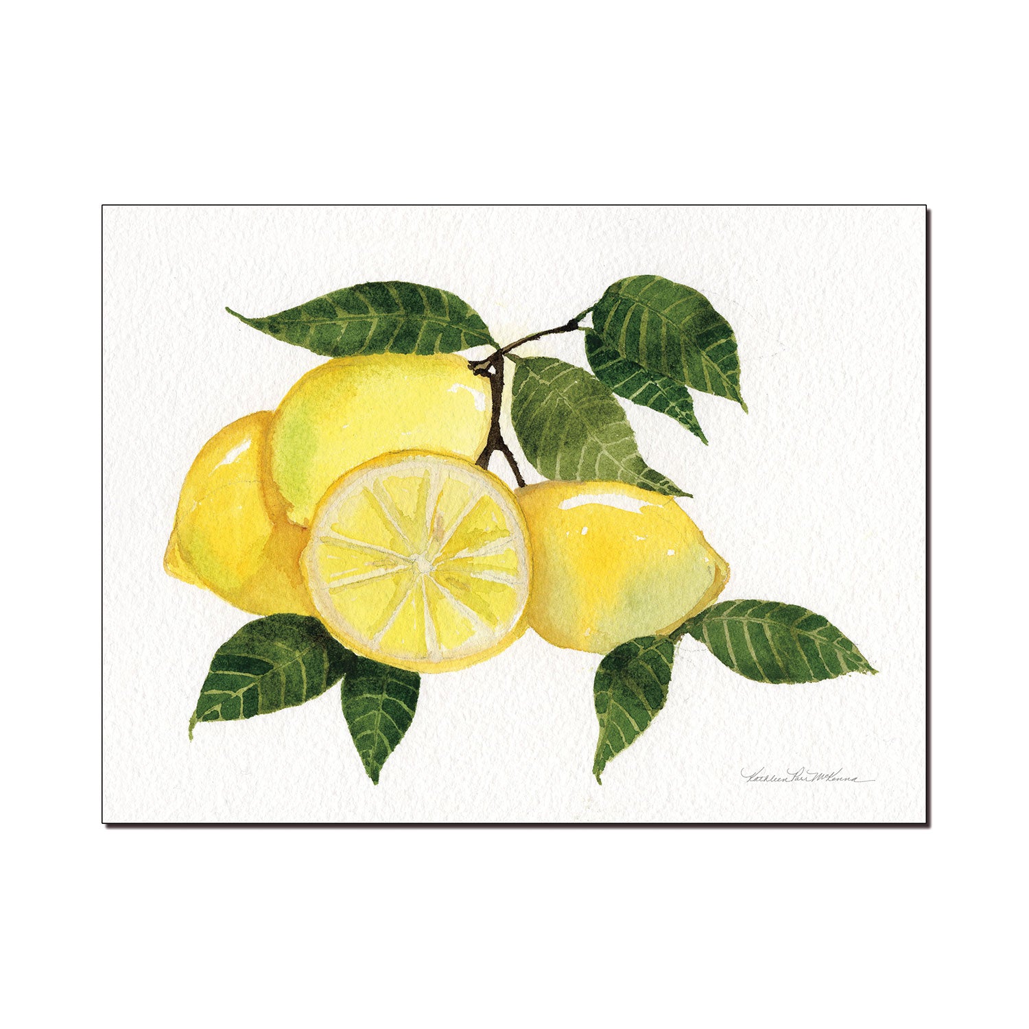 Premius Lemon Citrus Garden on Wood Plaque, 12x16 Inches