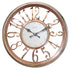 PREMIUS Round Electroplated Analog Wall Clock, Rose Gold, 12 Inches