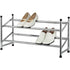 Home Basics 2-Tier Expandable Shoe Rack, Chrome, 24x9x4 Inches