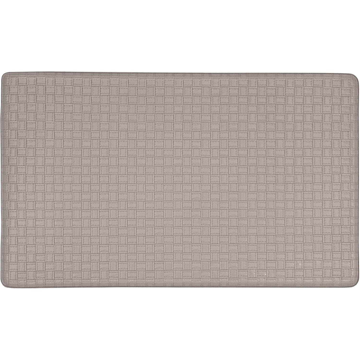 Achim Woven-Embossed Faux-Leather Anti-Fatigue Mat, Grey, 18x30 Inches