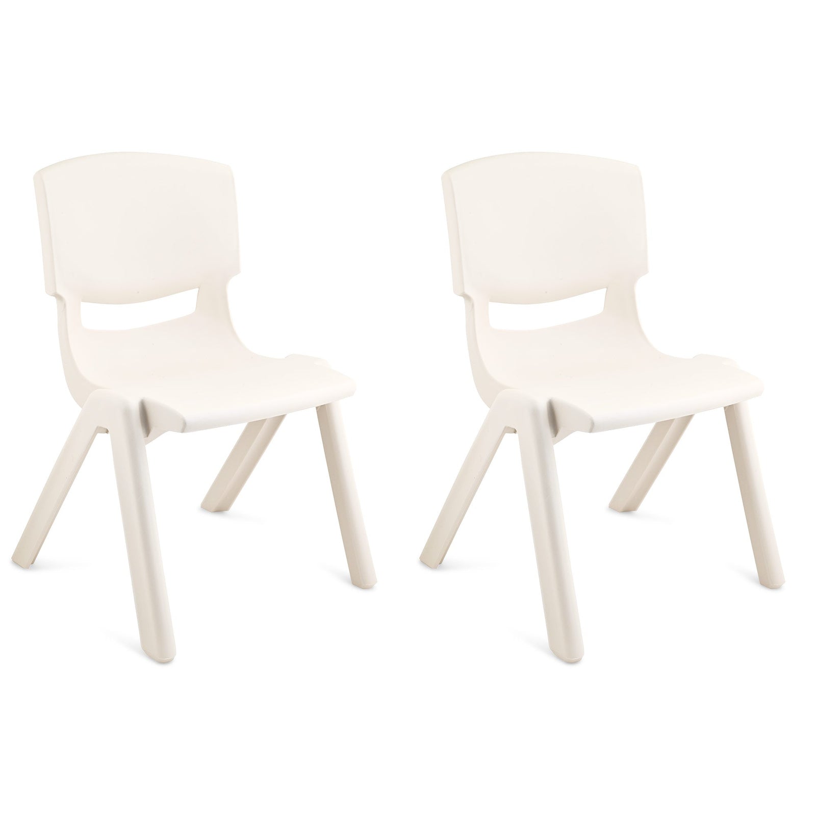 JOON Stackable Plastic Kids Learning Chairs, Ivory, 20.5x12.75X11 Inches, 2-Pack (Pack of 2)