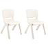 JOON Stackable Plastic Kids Learning Chairs, Ivory, 20.5x12.75X11 Inches, 2-Pack (Pack of 2)