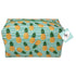 PREMIUS Cosmetic bag with Gold Metal Zipper, Pineapples Print, 9x4x4 Inches