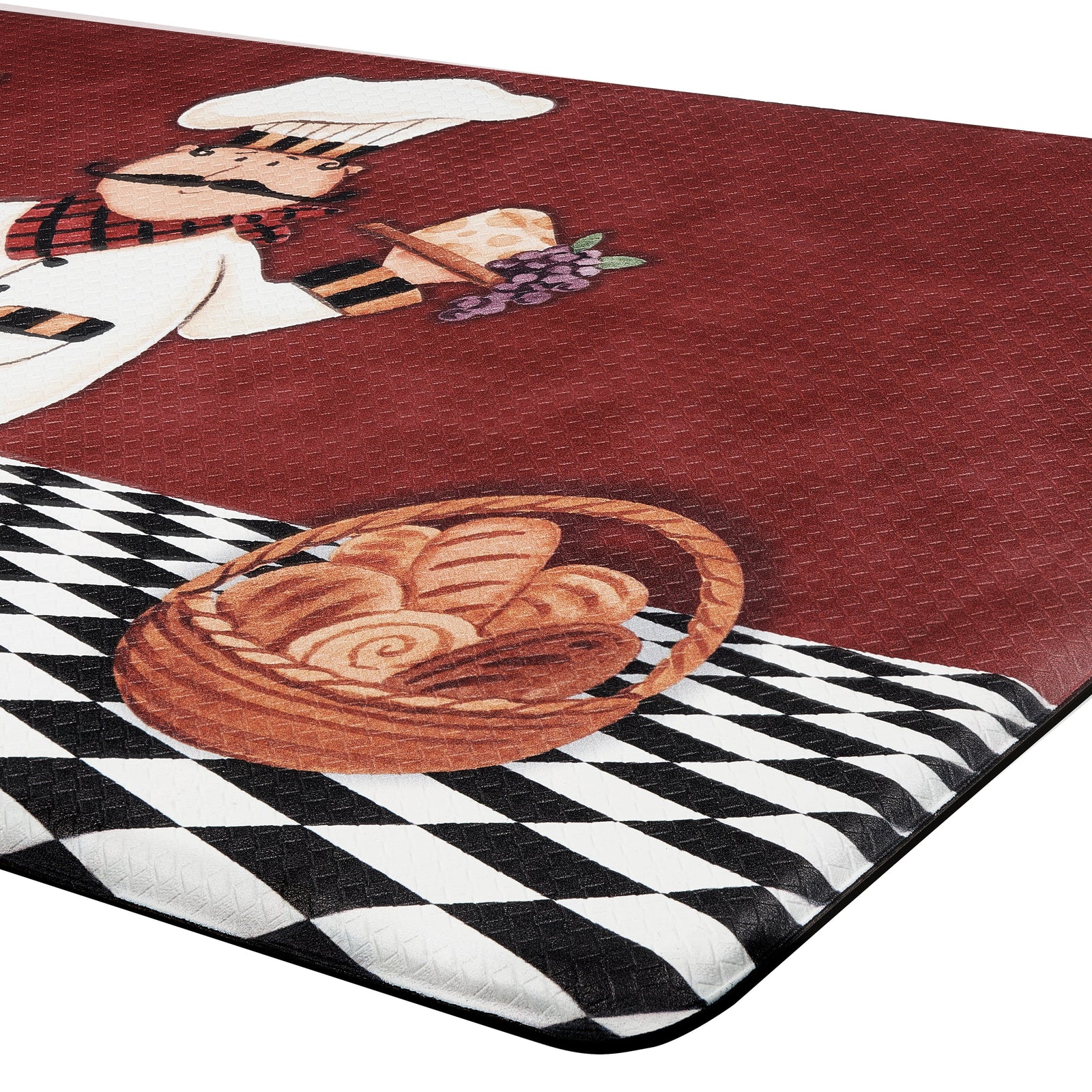 Alfombrilla decorativa antifatiga Achim Cucina, color rojo, 18 x 30 pulgadas