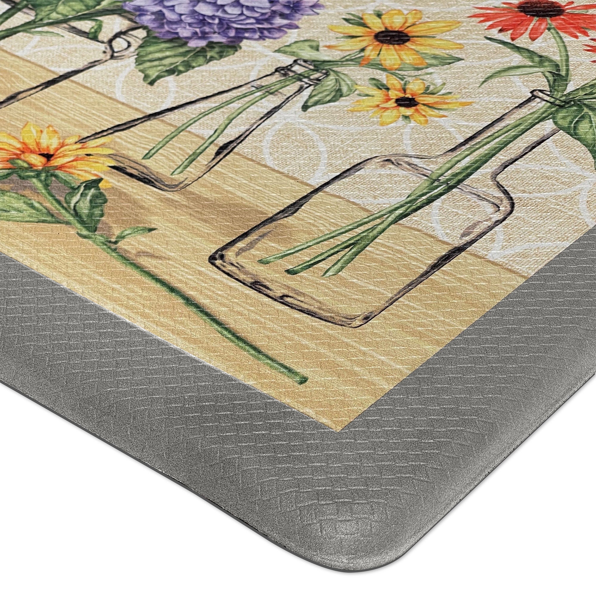 Alfombra de cocina decorativa antifatiga Boho Garden Bloom, 18 x 30 pulgadas