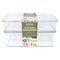 PREMIUS 2 Piece Plastic Kitchen Organizer Box With Hinged Lid, Clear, 10.75x6.5x2.4, 10.75x6.5x3.7 Inches