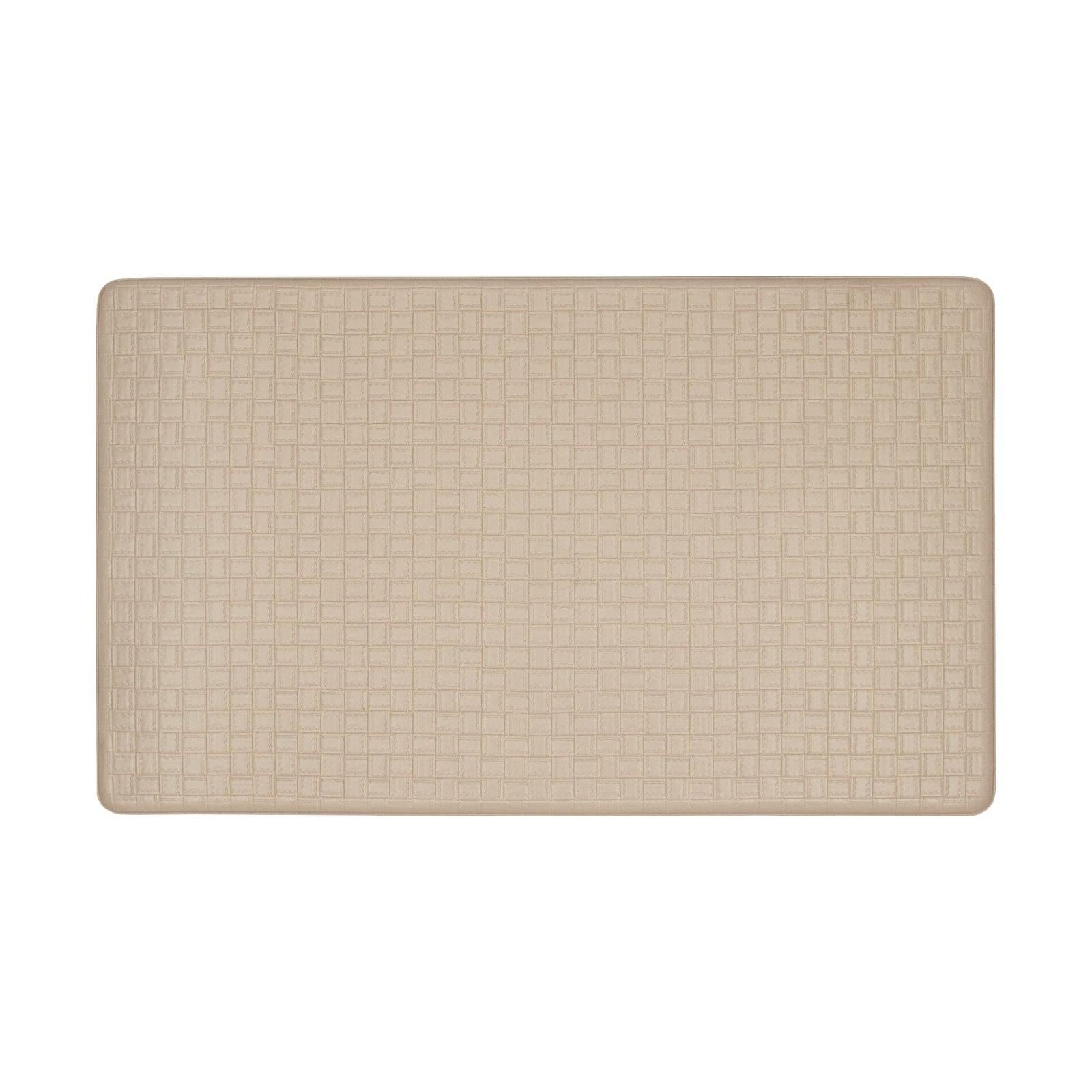 Achim Woven-Embossed Faux-Leather Anti-Fatigue Mat, Tan, 18x30 Inches