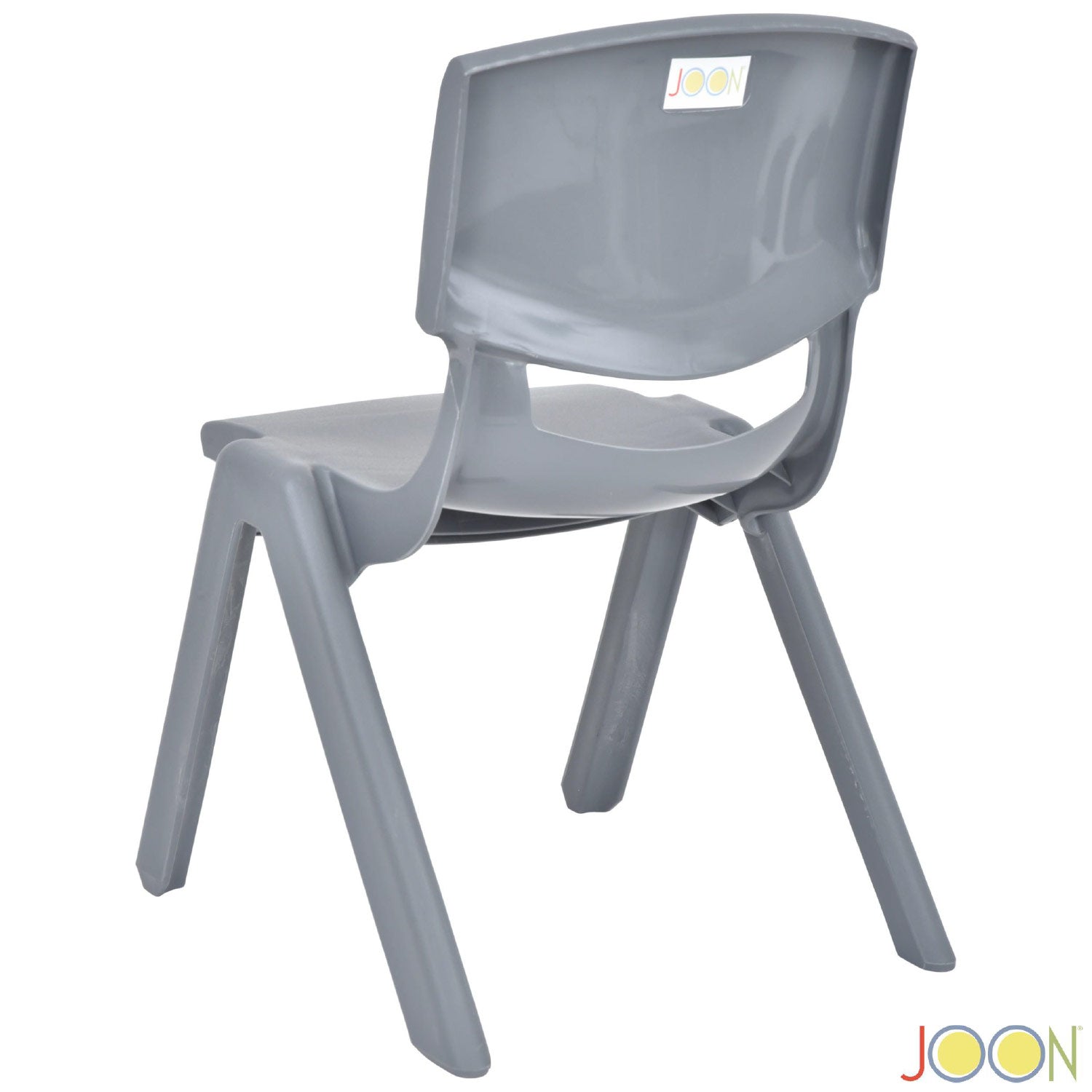 JOON Stackable Plastic Kids Learning Chairs, Dark Gray, 20.5x12.75X11 Inches, 2-Pack (Pack of 2)