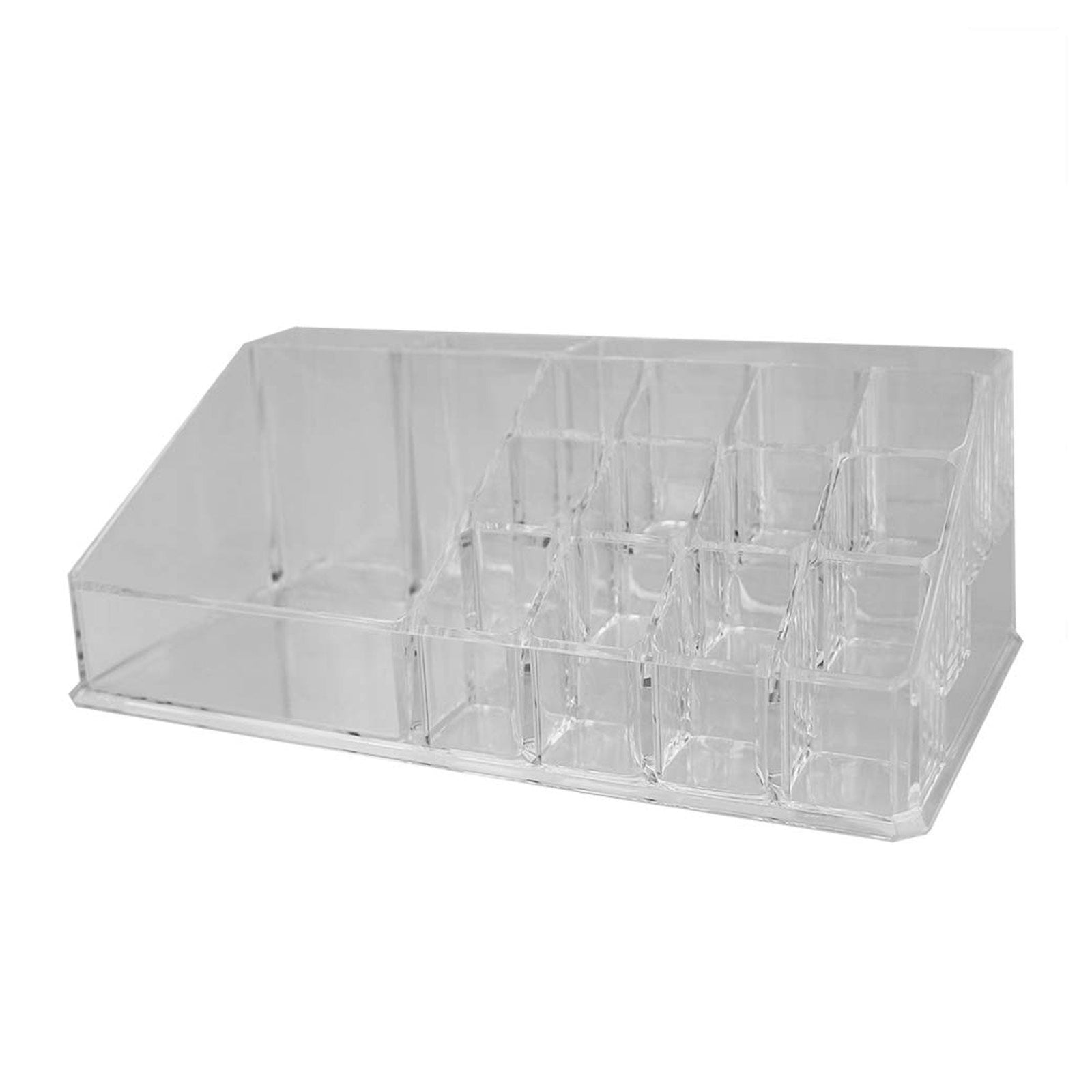 Organizador de cosméticos de 3 niveles Home Basics, 23 compartimentos, transparente, 9,5 x 5,5 x 7,5 pulgadas