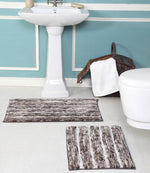 Premius Striped 2 Piece Non-Slip Bath Rug Set, 17x24, 20x32 Inches