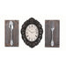 Premius Kitchen Wall Clock Set with Accents, Dark Brown, 14x10 Inches