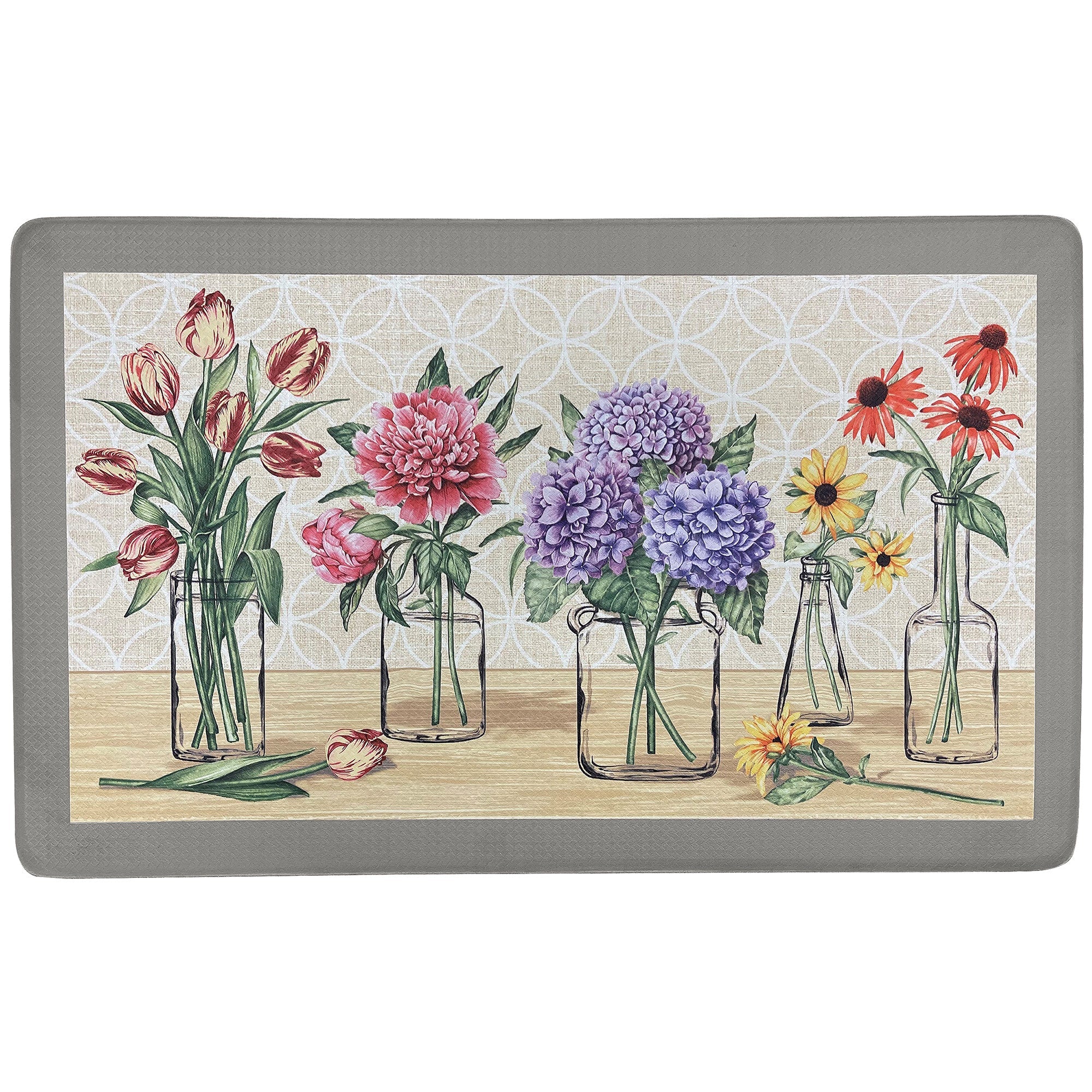 Alfombra de cocina decorativa antifatiga Boho Garden Bloom, 18 x 30 pulgadas