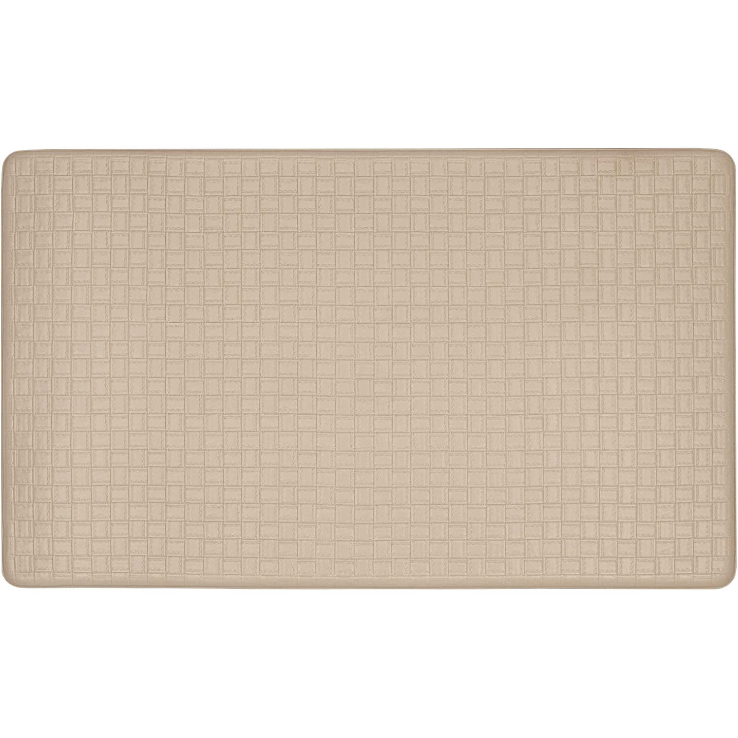 Achim Woven-Embossed Faux-Leather Anti-Fatigue Mat, Tan, 18x30 Inches