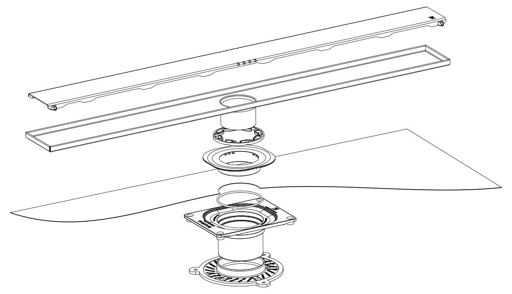 GURU LINEAR DRAIN CONNECTOR ABS