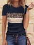Stylish Leopard Print Block Design Top