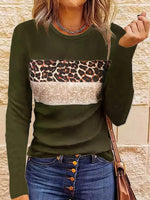 Stylish Leopard Print Block Design Top