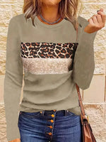 Stylish Leopard Print Block Design Top