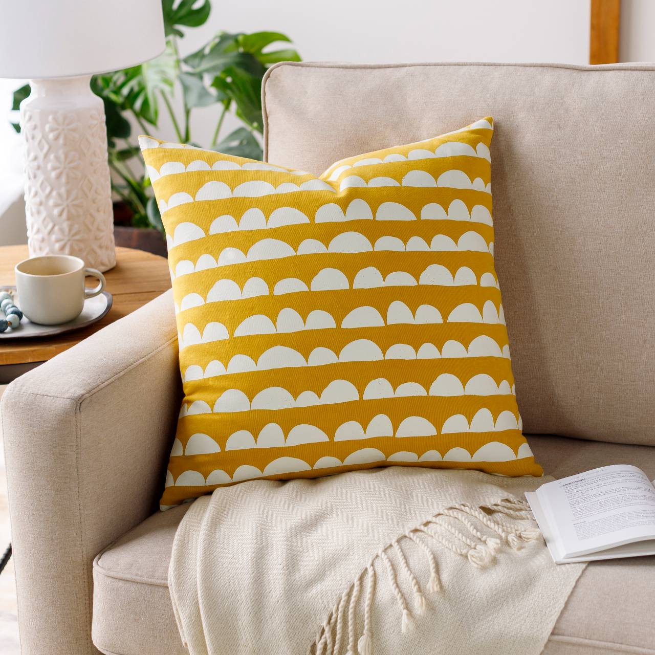 Achthoven Bright Yellow Pillow Cover