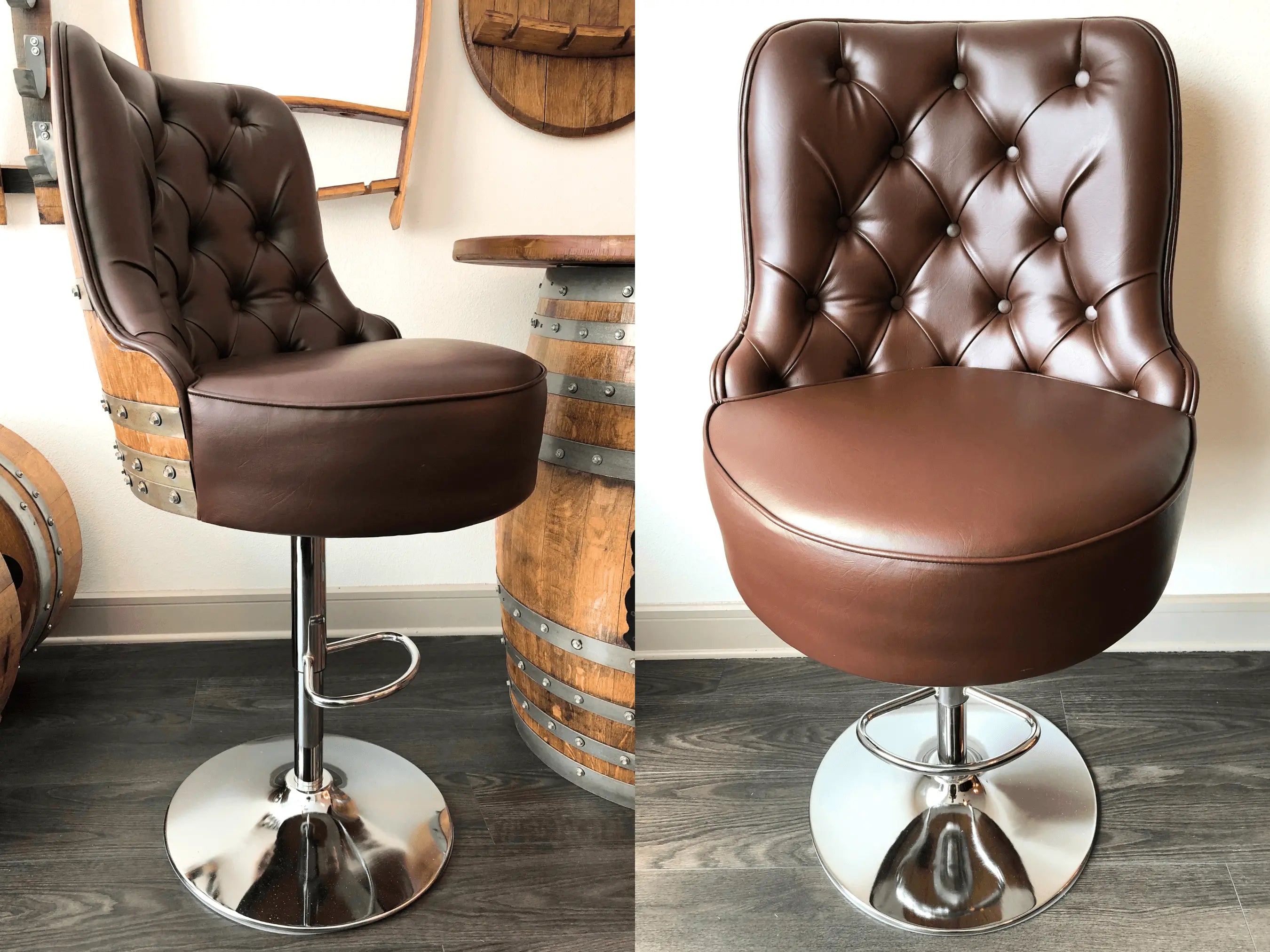 Luxury Wine Barrel Bar Stool Brown (January Preorder)