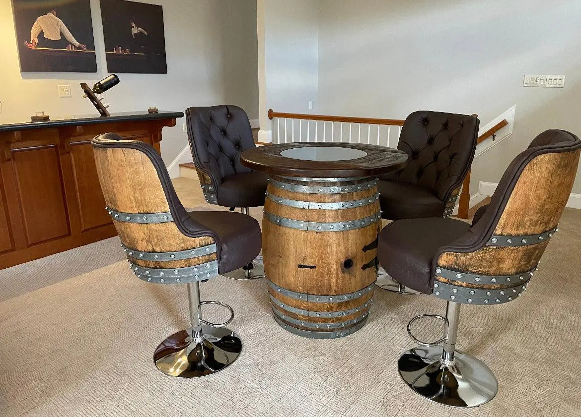 Luxury Wine Barrel Bar Stool Brown (January Preorder)