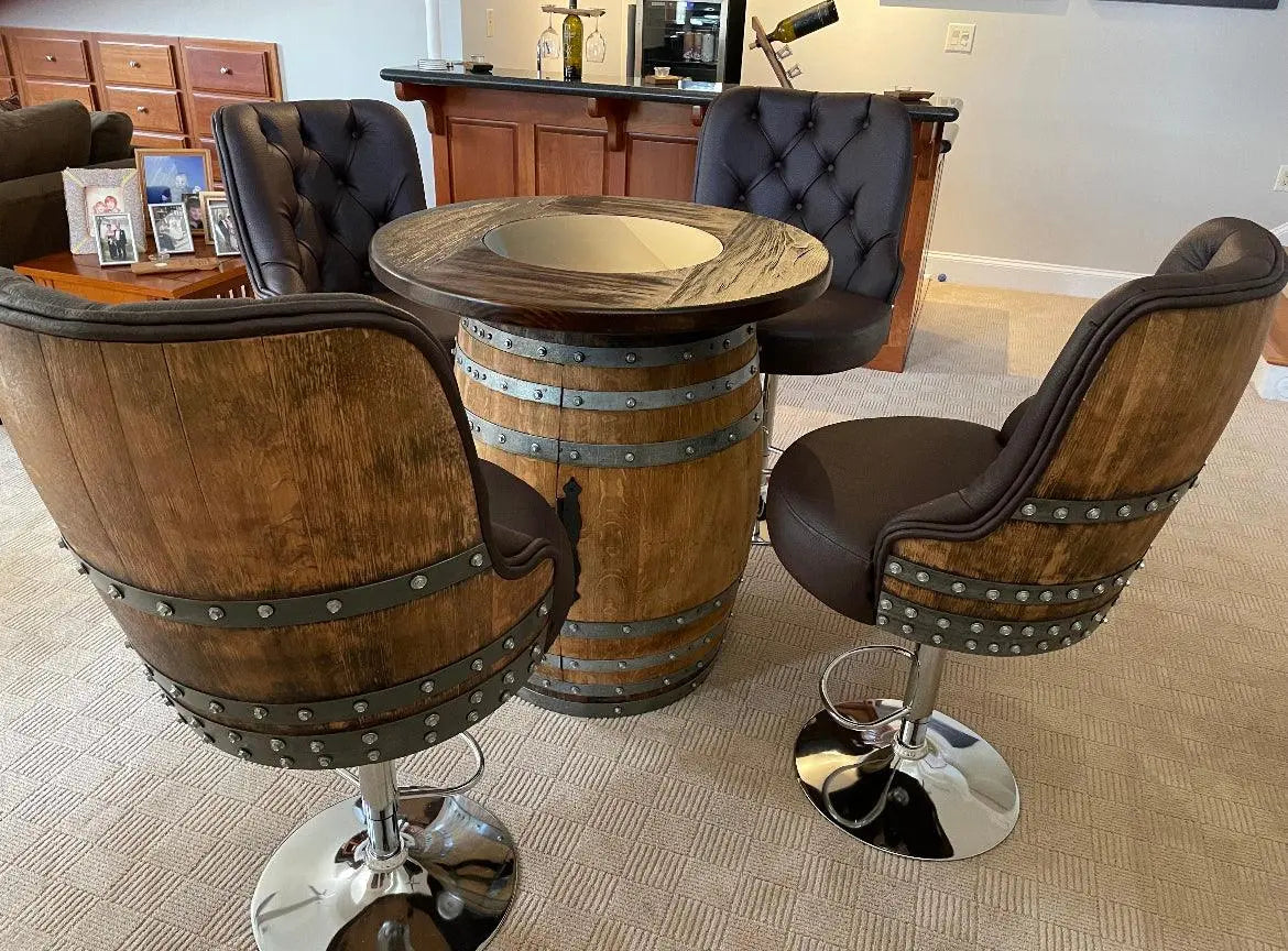 Luxury Wine Barrel Bar Stool Brown (January Preorder)