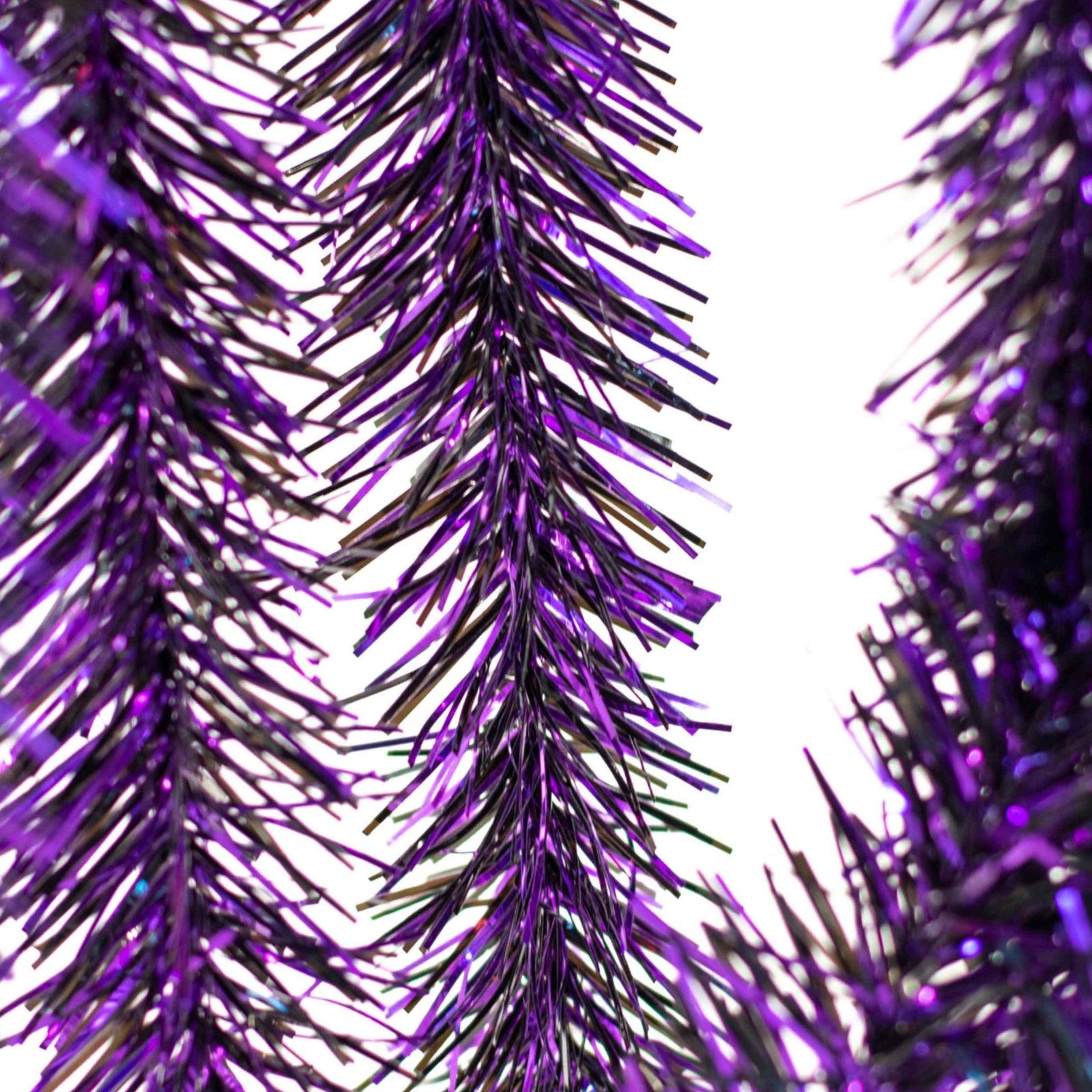 Metallic Purple & Black Tinsel Garland