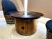 Mid-Wine Barrel Table - Wood-Glass