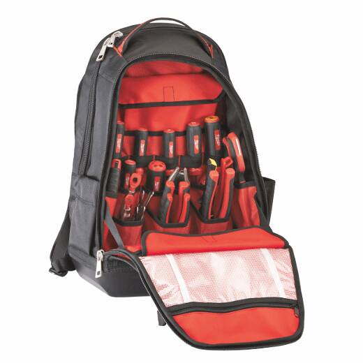 Milwaukee 48-22-8200 1680 Denier 35 Pocket Jobsite Backpack with Laptop Sleeve and Molded Plastic Base