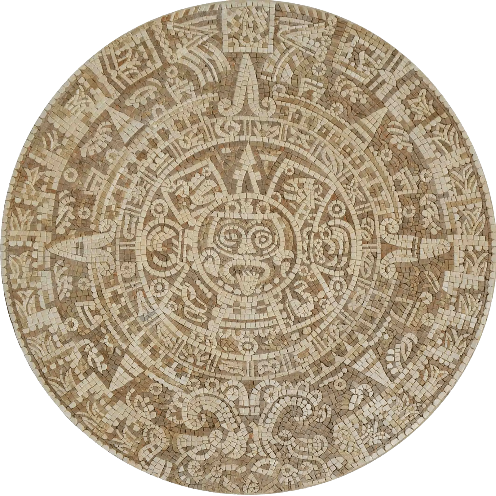 Aztec Sun Mosaic Stone Art Design