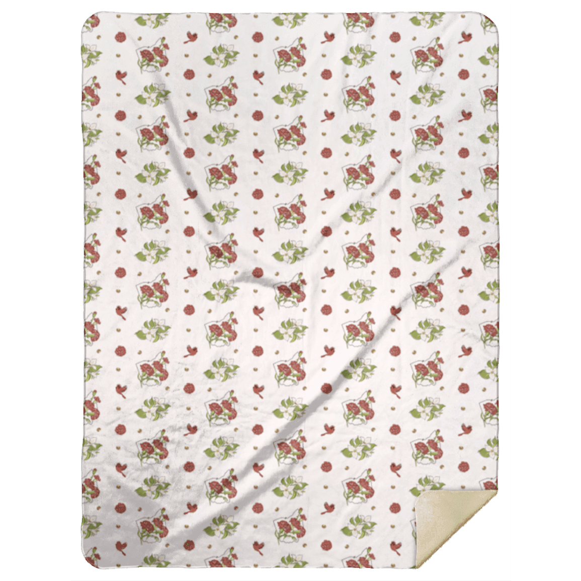 Manta de felpa con estampado floral de Ohio, 60 x 80 