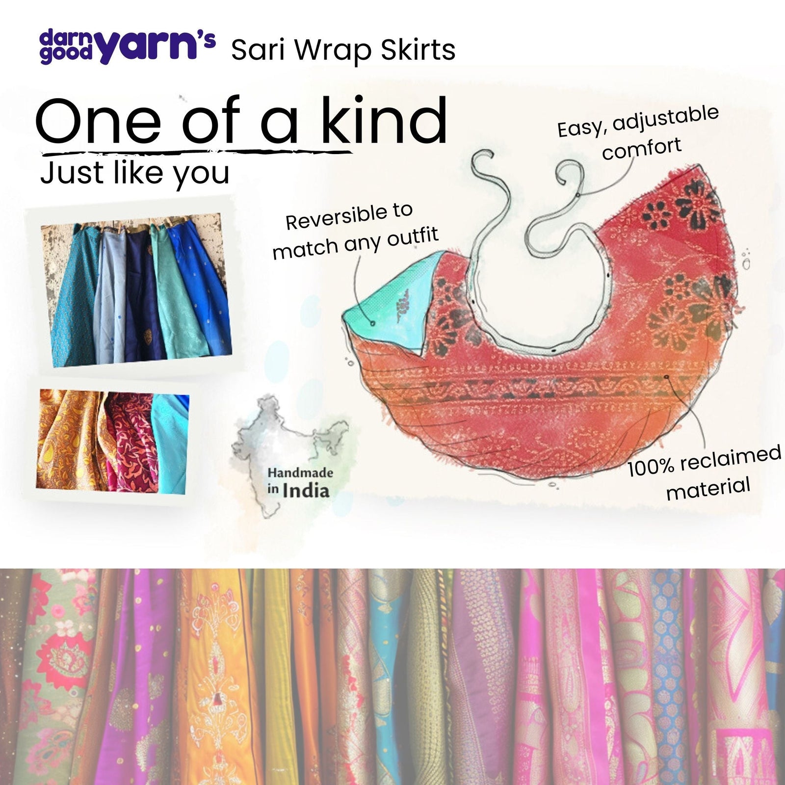 One of a Kind Sari Wrap Skirt