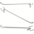 Peg Board Hooks, White Straight 10in Long