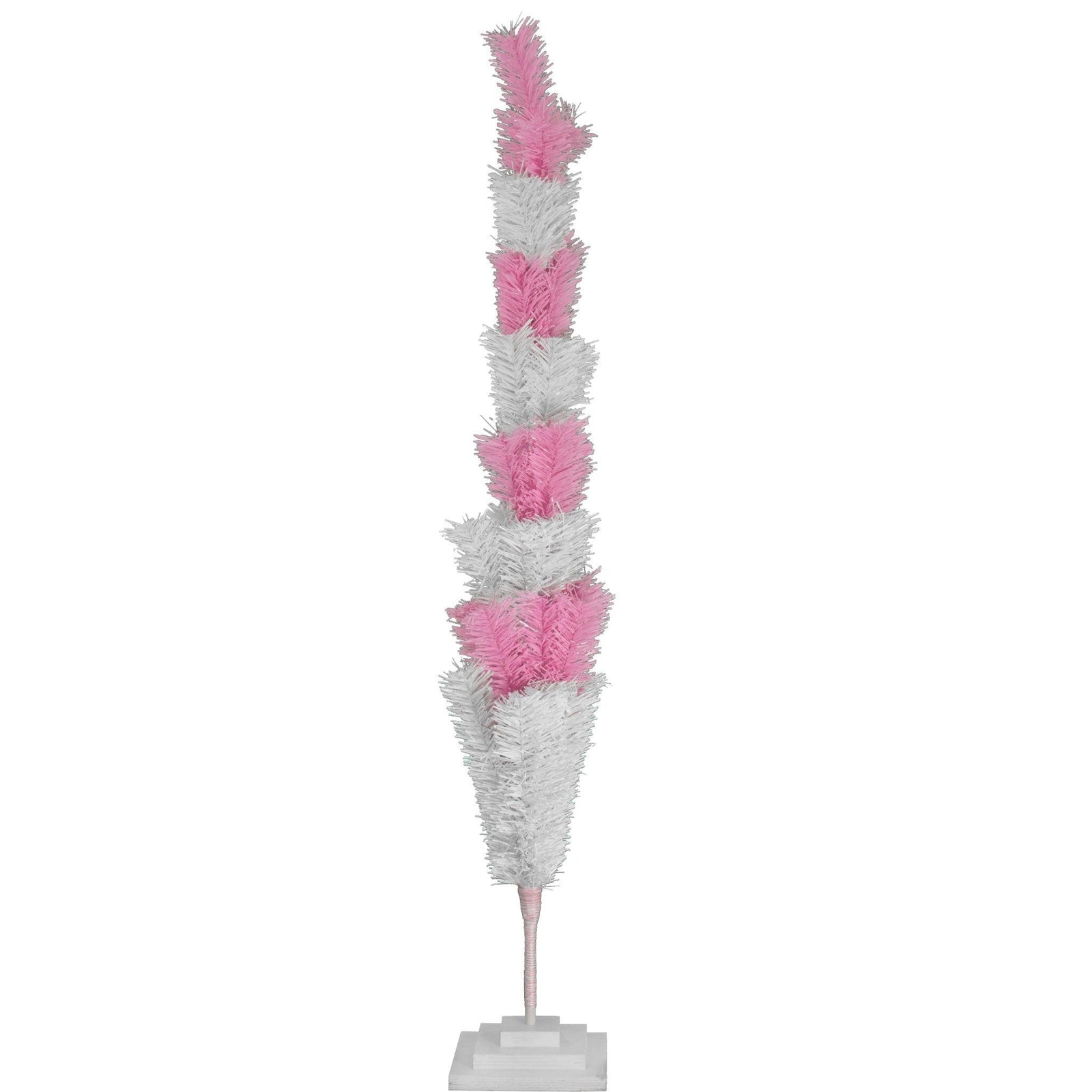 Pink & White Layered Tinsel Christmas Tree