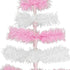 Pink & White Layered Tinsel Christmas Tree