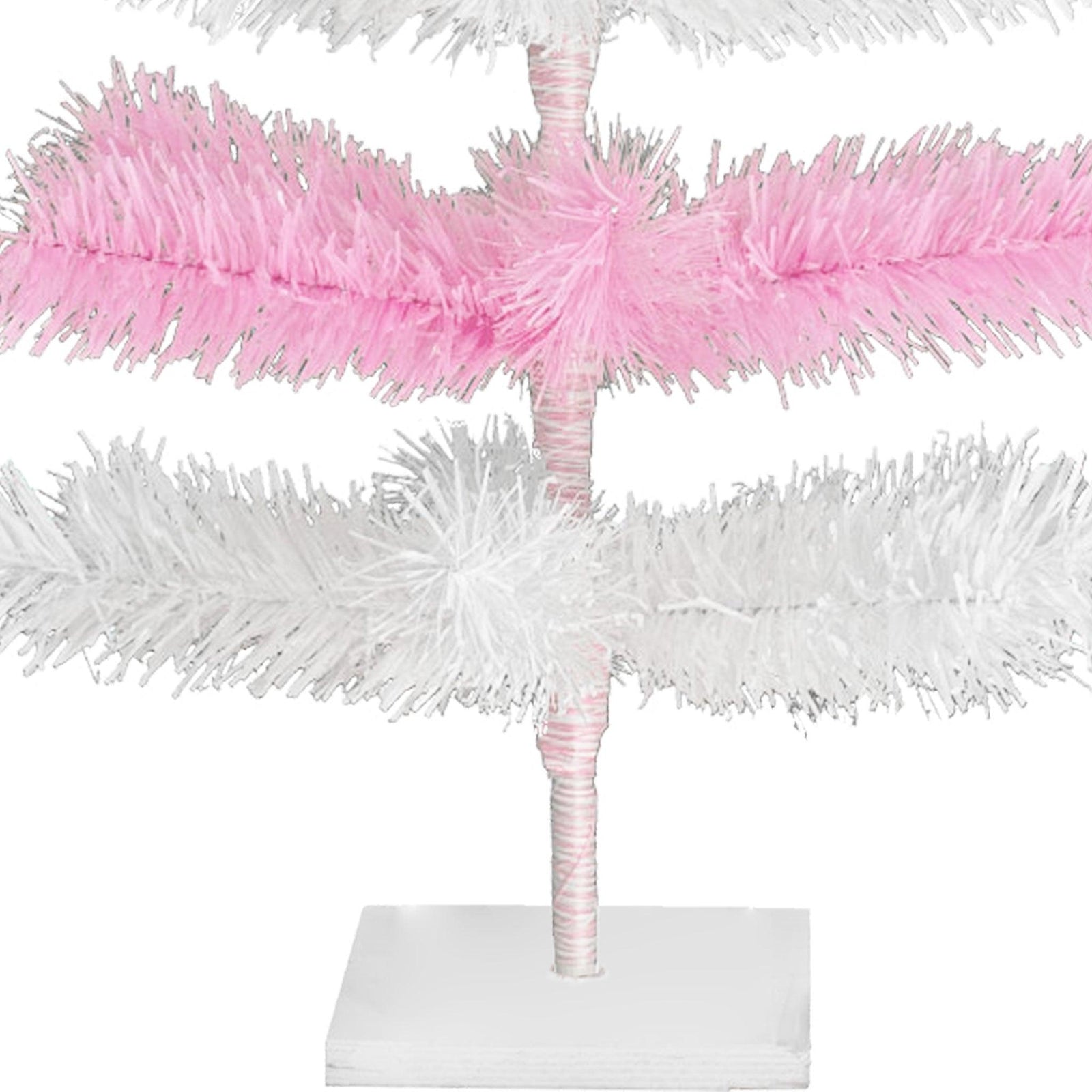 Pink & White Layered Tinsel Christmas Tree