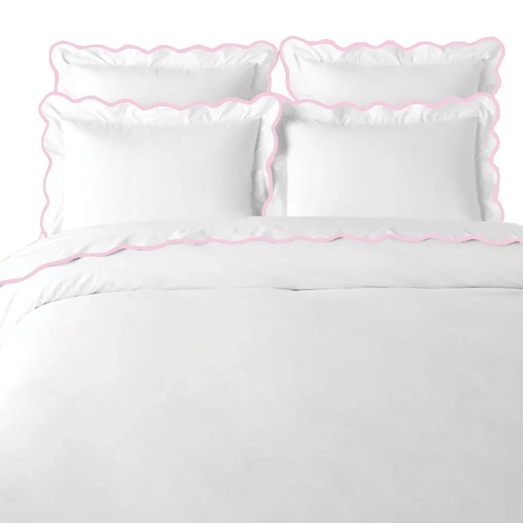 Laura Park Pink Scalloped Duvet Cover