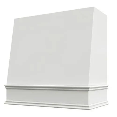 Primed Wood Range Hood With Angled Front and Decorative Trim - 30