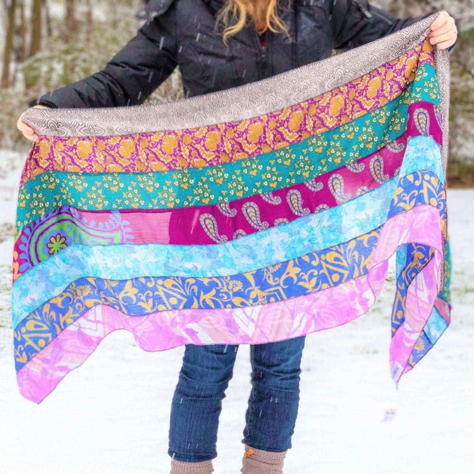 Reclaimed Sari Medley Scarf