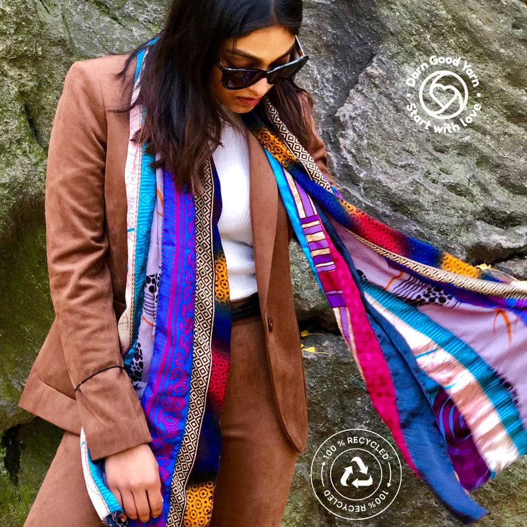 Reclaimed Sari Medley Scarf