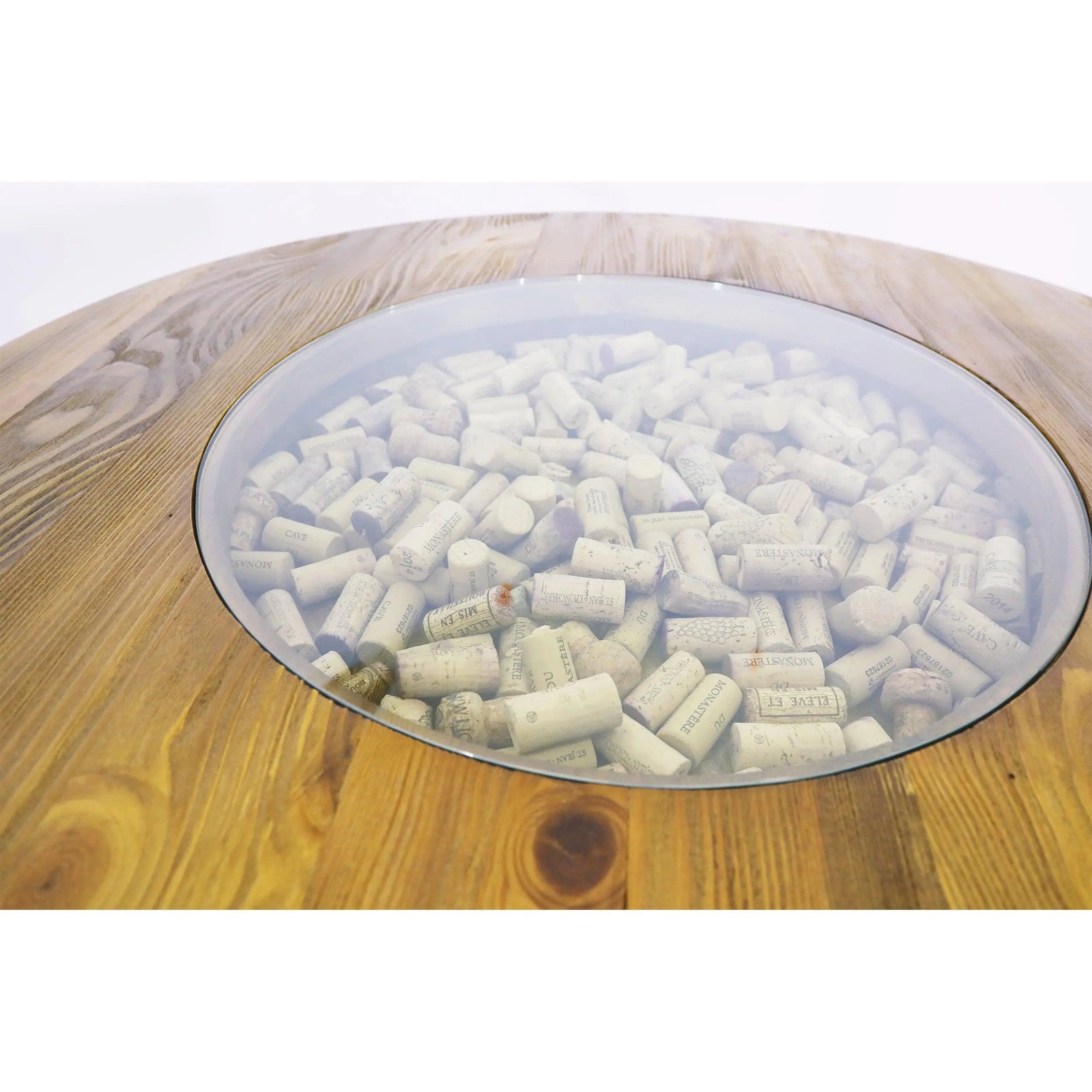 Round Wood-Glass Barrel Top (Top Only)