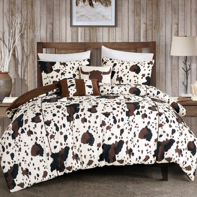 Rustic Cowhide Lodge Comforter Set