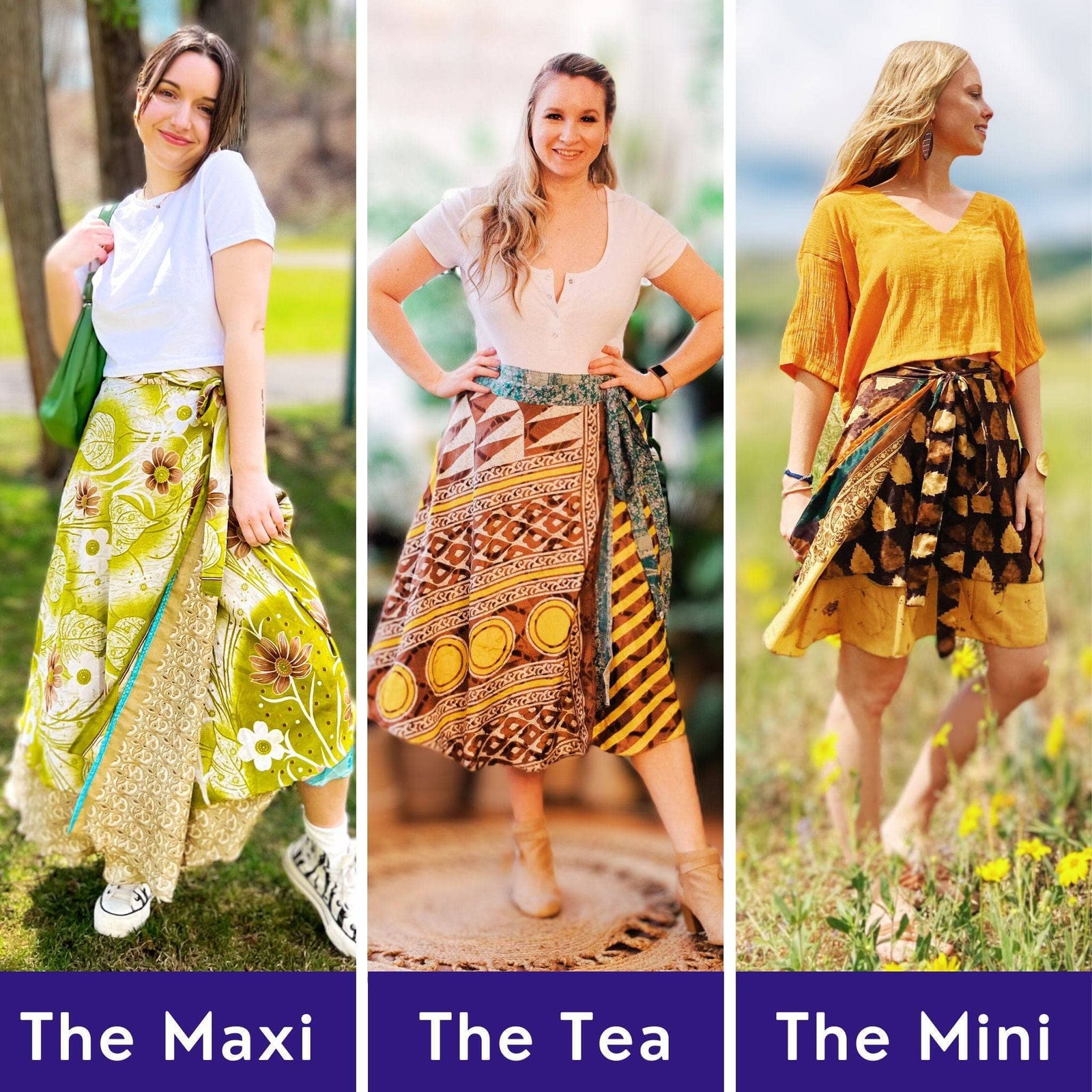 Sari Wrap Skirts - Discovery 3-Pack