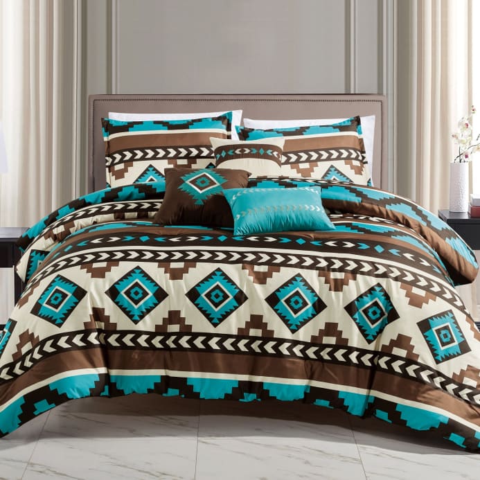 Southwest Navajo Turquoise Aztec Comforter