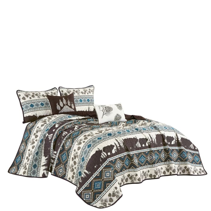 Southwestern Big Bear Aztec Quilt Coverlet