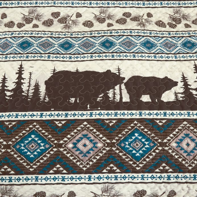 Southwestern Big Bear Aztec Quilt Coverlet