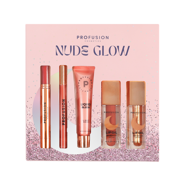 Nude Glow 5 PC Lip & Blush Set