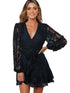 Women's White Lace Mini Wrap Dress