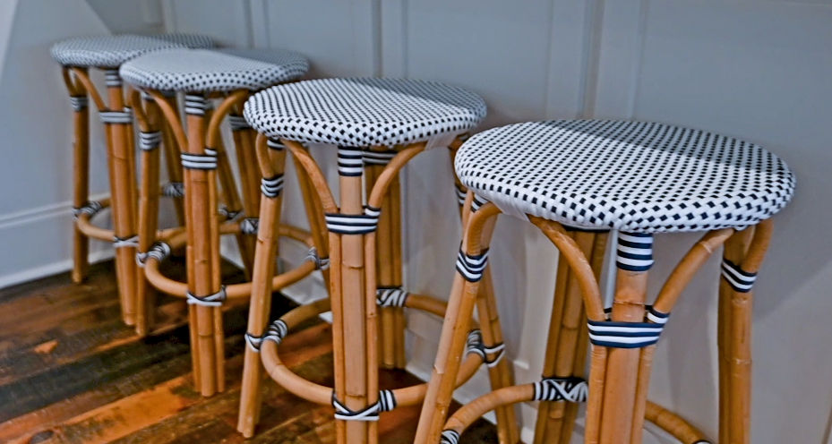 Vale Backless Counter Height Barstool - Blue/White