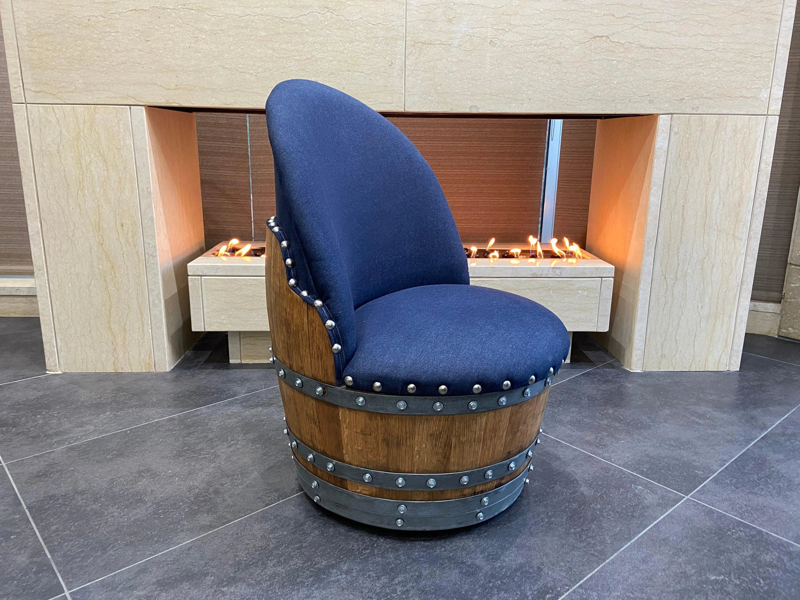 Wine Barrel Chair Blue Denim (Limited Colorway)